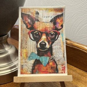 PRINT ACEO Dogs Art Card Limited Edition Matted & Signed On Back.